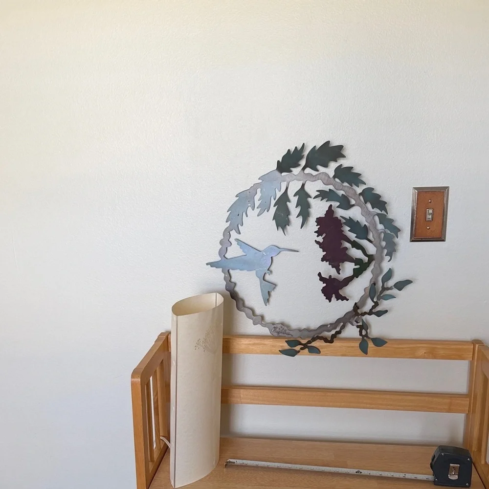 Artistic Hummingbird Metal Wall Decor - Multicolor